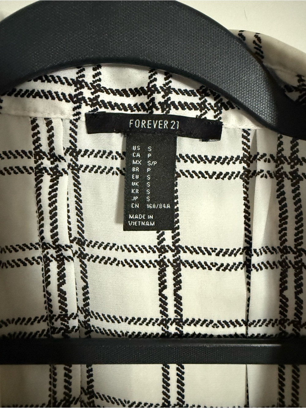 Forever 21 - Sleeveless White Plaid Button-Front Blouse - Small - Picture 6 of 7